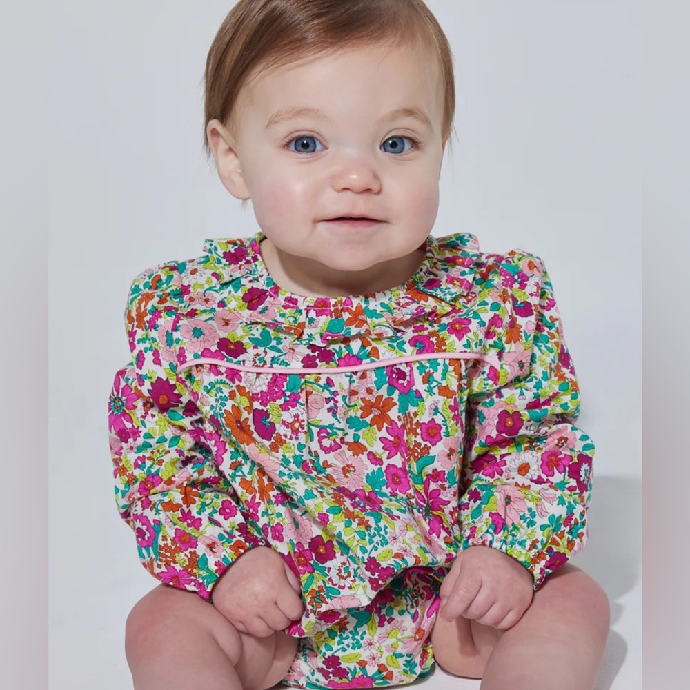 NWT Bisby Boutique Close-out Caroline Bubble Romper Magenta Floral 3 months